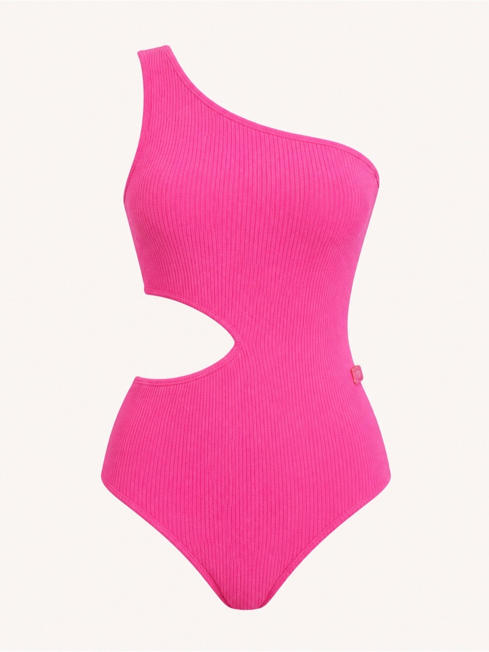 Michael Kors Cerise Pink One Shoulder Cutout Swimsuit Size 12 NWT